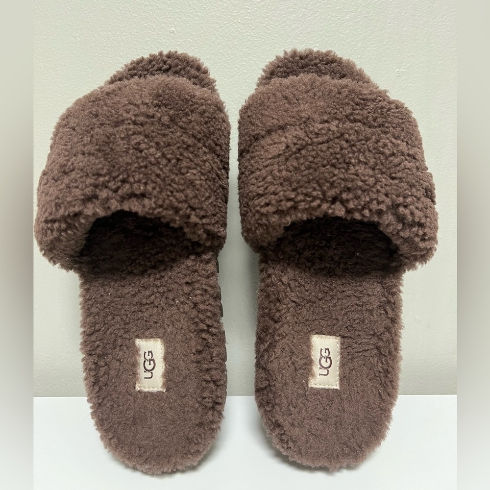 UGG Brown Fluffy Slippers